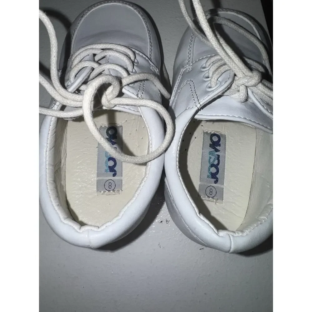 Josmo Unisex Boy Girl Walker Toddler First Shoe Sneaker Size 8 White Soft Rubber